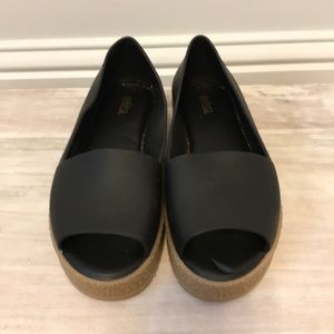 Melissa Shoes. Puzzle flats. VGUC. Black.